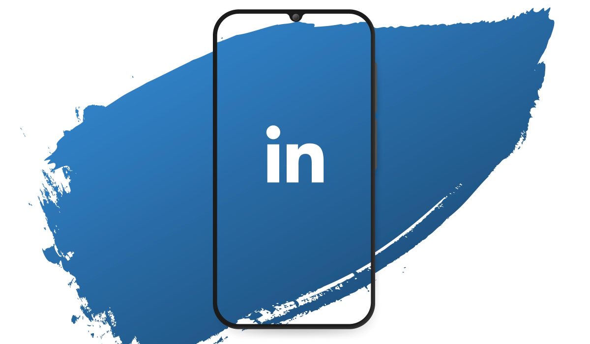 Telefono stilizzato con logo di LinkedIn - Nuove funzionalità per linkedin - web agency perugia - The Brick House